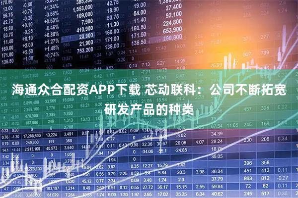 海通众合配资APP下载 芯动联科：公司不断拓宽研发产品的种类